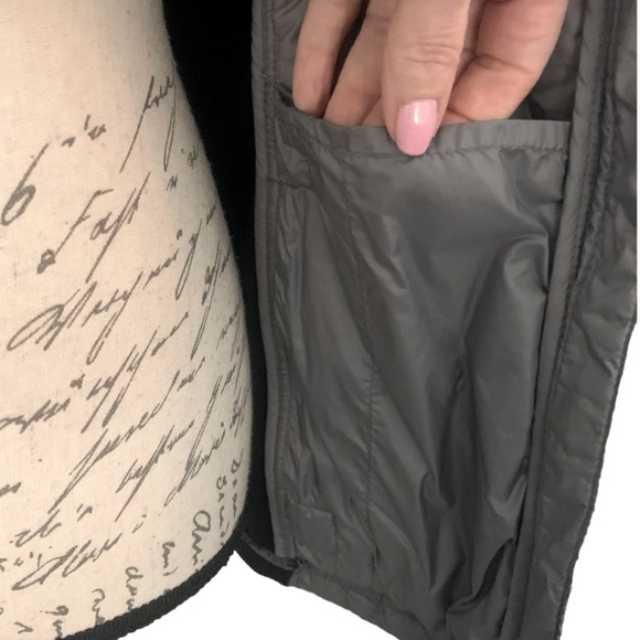 32 Degrees Mixed Media Soft Packable High Neck Down Jacket Coat Gray Black S - Picture 6 of 9